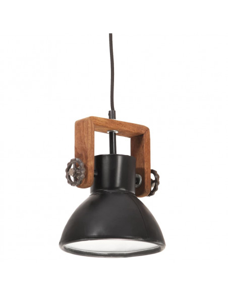 Lampada a Sospensione Industriale 25 W Nera Rotonda 19 cm E27