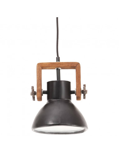 Lampada a Sospensione Industriale 25 W Nera Rotonda 19 cm E27