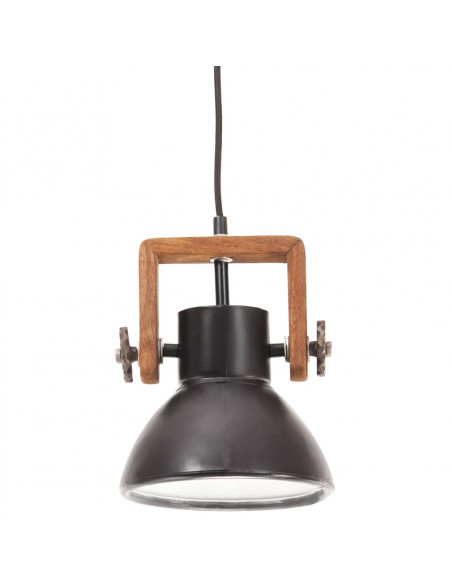 Lampada a Sospensione Industriale 25 W Nera Rotonda 19 cm E27