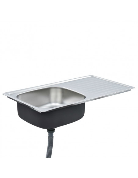 Lavello da Cucina con Filtro e Sifone in Acciaio Inox