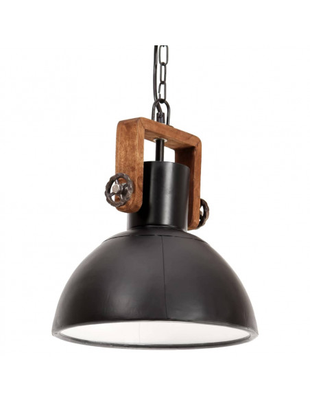 Lampada a Sospensione Industriale 25 W Nera Rotonda 30 cm E27