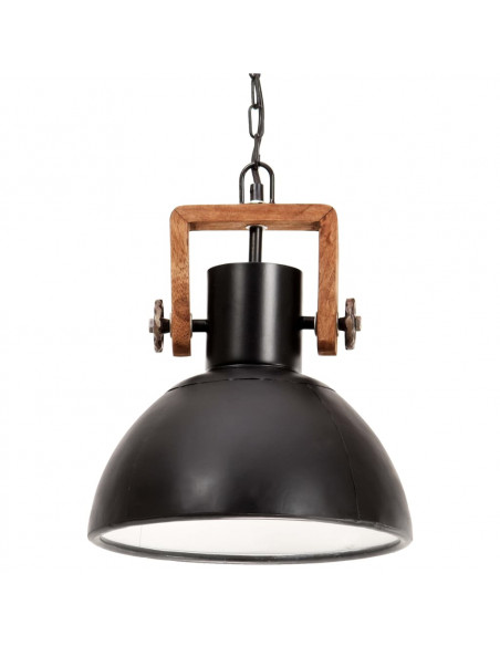 Lampada a Sospensione Industriale 25 W Nera Rotonda 30 cm E27
