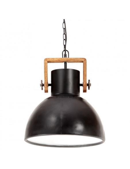 Lampada a Sospensione Industriale 25 W Nera Rotonda 40 cm E27