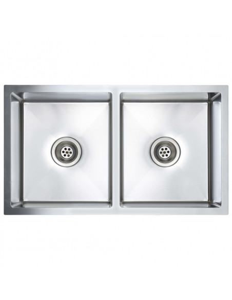 Lavello da Cucina Lavorato a Mano in Acciaio Inox