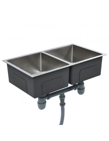 Lavello da Cucina Lavorato a Mano in Acciaio Inox