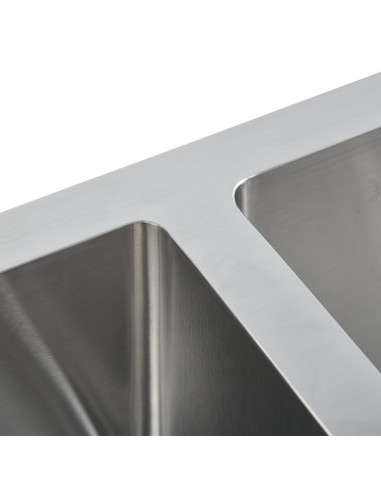 Lavello da Cucina Lavorato a Mano in Acciaio Inox