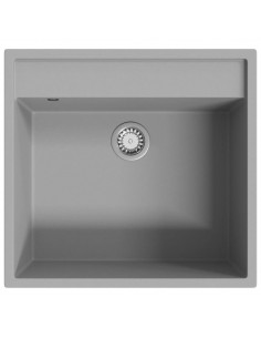 Lavello da Cucina con Foro Troppopieno Grigio in Granito 2