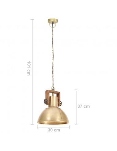 Lampada a Sospensione Industriale 25 W Ottone Rotonda 30 cm E27