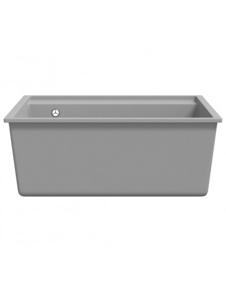 Lavello da Cucina con Foro Troppopieno Grigio in Granito
