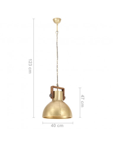 Lampada a Sospensione Industriale 25 W Ottone Rotonda 40 cm E27