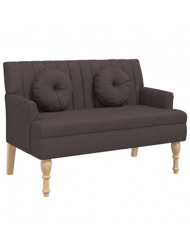 Panca con Cuscini Marrone Scuro 113x64,5x75,5 cm in Tessuto