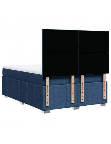 Giroletto a Molle con Materasso Blu 160x200 cm in Tessuto