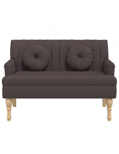 Panca con Cuscini Marrone Scuro 113x64,5x75,5 cm in Tessuto