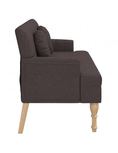 Panca con Cuscini Marrone Scuro 113x64,5x75,5 cm in Tessuto