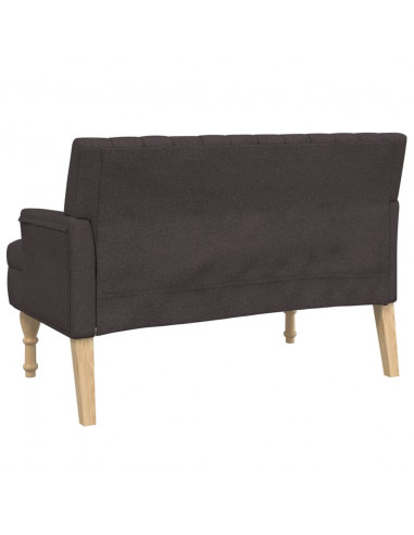 Panca con Cuscini Marrone Scuro 113x64,5x75,5 cm in Tessuto