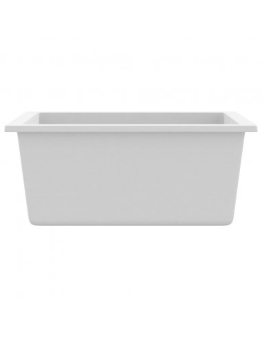 Lavello da Cucina con Foro Troppopieno Bianco in Granito