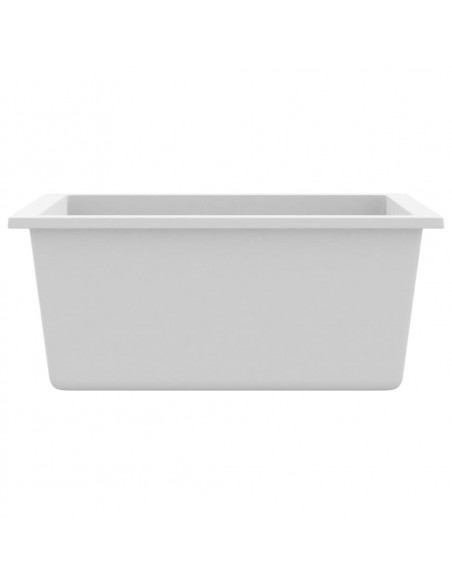 Lavello da Cucina con Foro Troppopieno Bianco in Granito