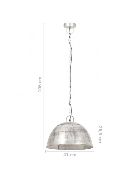 Lampada a Sospensione Vintage 25 W Argento Rotonda 41 cm E27