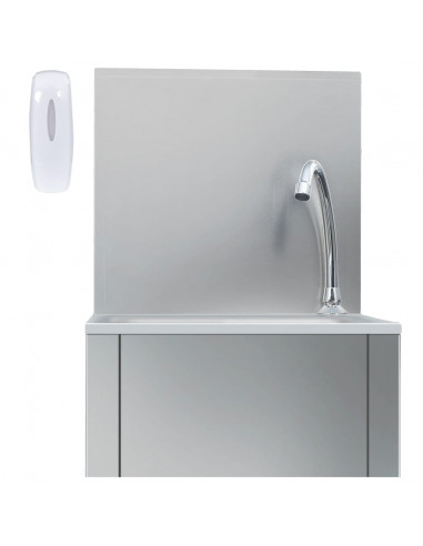 Lavandino con Rubinetto e Dispenser Sapone in Acciaio Inox