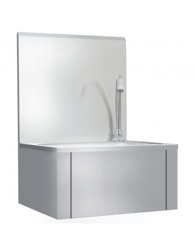 Lavandino con Rubinetto e Dispenser Sapone in Acciaio Inox