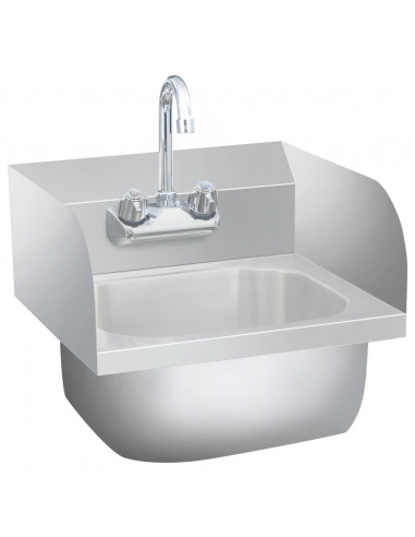 Lavandino Commerciale con Rubinetto in Acciaio Inossidabile