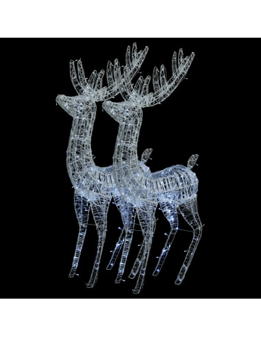 Renne di Natale XXL in Acrilico 250 LED 2pz 180cm Bianco Freddo