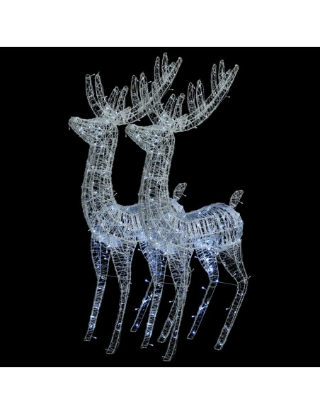 Renne di Natale XXL in Acrilico 250 LED 2pz 180cm Bianco Freddo