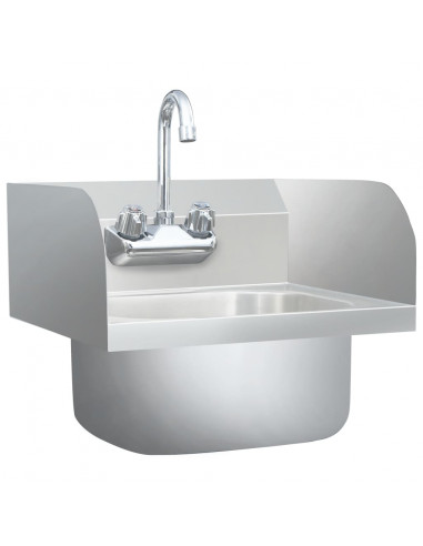 Lavandino Commerciale con Rubinetto in Acciaio Inossidabile