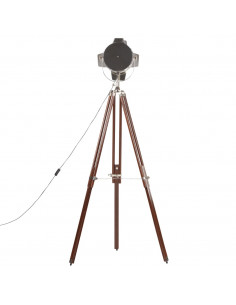 Lampada da Terra a Treppiede Legno Massello di Mango 180 cm 2