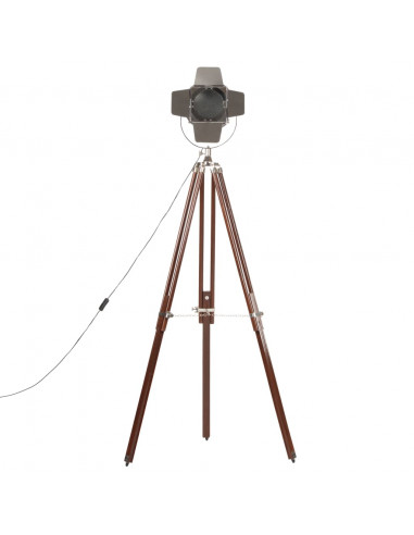 Lampada da Terra a Treppiede Legno Massello di Mango 180 cm
