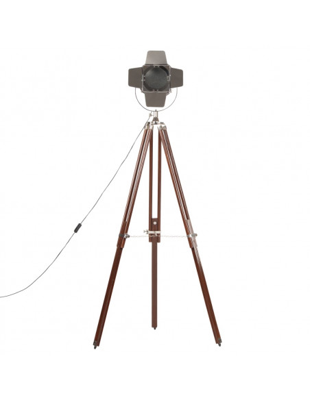 Lampada da Terra a Treppiede Legno Massello di Mango 180 cm