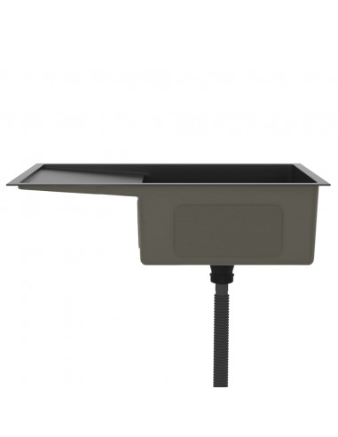 Lavello da Cucina Lavorato a Mano Nero Acciaio Inox