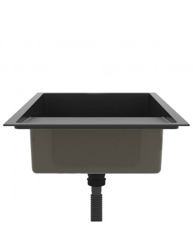 Lavello da Cucina Lavorato a Mano Nero Acciaio Inox