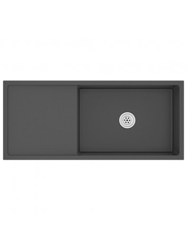 Lavello da Cucina Lavorato a Mano Nero in Acciaio Inox