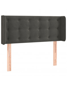 Testiera ad Orecchio Grigio Scuro 103x16x78/88 cm in Velluto 2