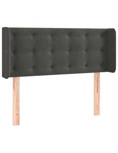 Testiera ad Orecchio Grigio Scuro 103x16x78/88 cm in Velluto