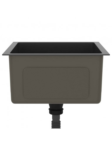 Lavello da Cucina Artigianale Nero in Acciaio Inox