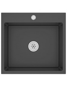 Lavello da Cucina Lavorato a Mano Nero Acciaio Inox 2