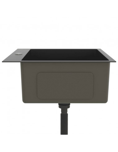 Lavello da Cucina Lavorato a Mano Nero Acciaio Inox