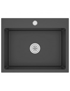 Lavello da Cucina Lavorato a Mano Nero Acciaio Inox 2