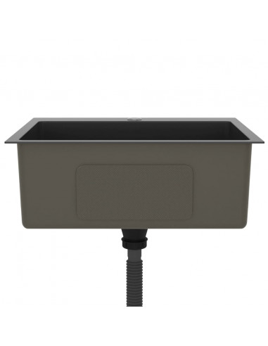 Lavello da Cucina Lavorato a Mano Nero Acciaio Inox