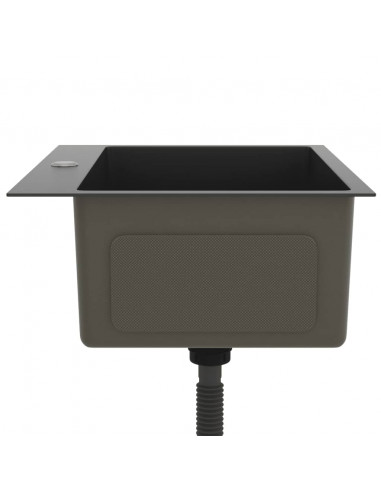 Lavello da Cucina Lavorato a Mano Nero Acciaio Inox