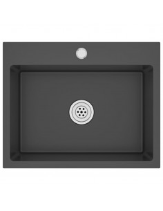 Lavello da Cucina Lavorato a Mano Nero Acciaio Inox 2