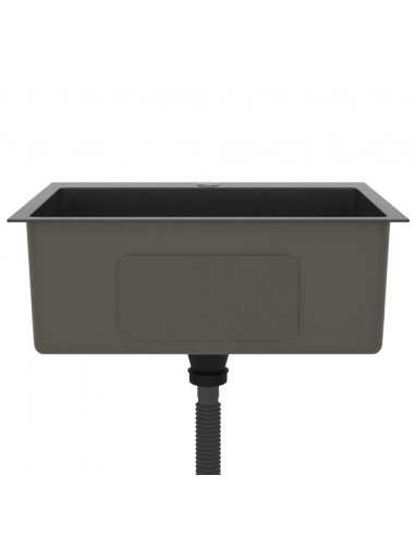 Lavello da Cucina Lavorato a Mano Nero Acciaio Inox