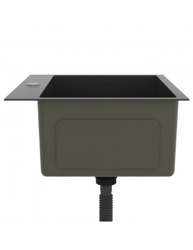 Lavello da Cucina Lavorato a Mano Nero Acciaio Inox