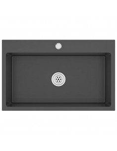 Lavello da Cucina Lavorato a Mano Nero Acciaio Inox 2