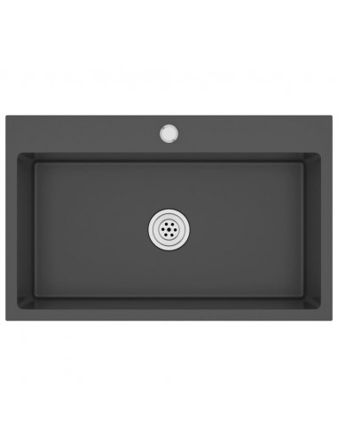 Lavello da Cucina Lavorato a Mano Nero Acciaio Inox