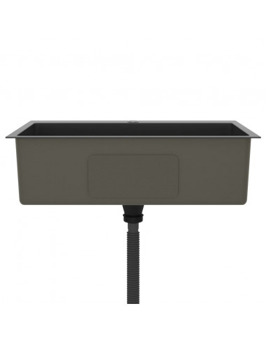 Lavello da Cucina Lavorato a Mano Nero Acciaio Inox