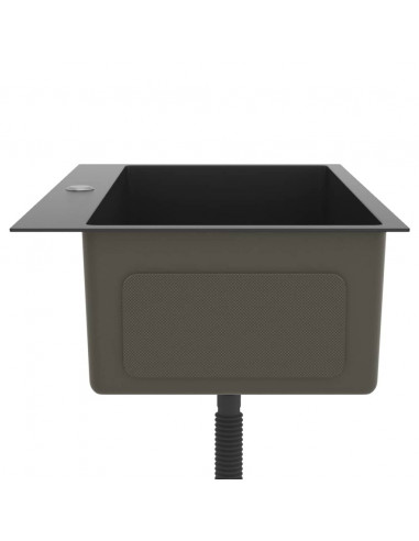 Lavello da Cucina Lavorato a Mano Nero Acciaio Inox