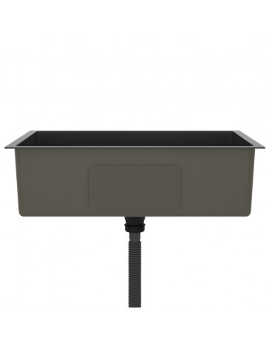 Lavello da Cucina Artigianale Nero in Acciaio Inox